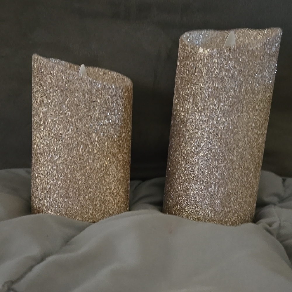 Glittering Gold flameless Candles